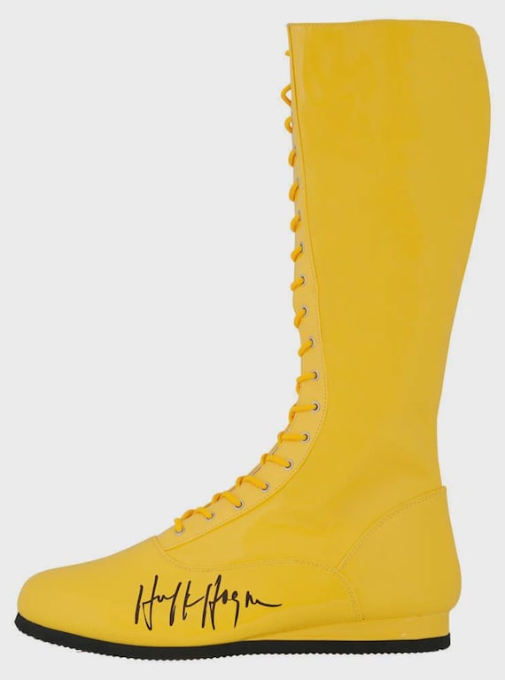 Hulk Hogan Autographed Signed Yellow Wrestling Boot Schwartz COA