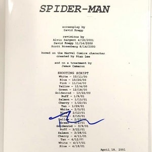 Tobey Maguire Autographed Signed Spider-Man Full Movie Script Beckett LOA
