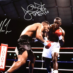 Mike Tyson & Buster Douglas Autographed Signed 16x20 Photo Beckett COA