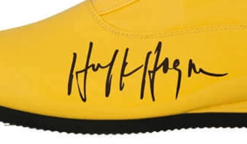 Hulk Hogan Autographed Signed Yellow Wrestling Boot Schwartz COA image 2