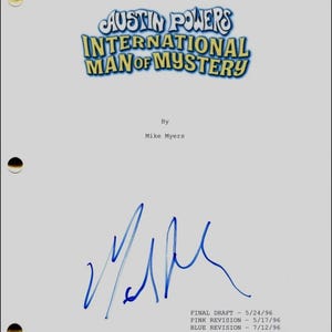 Mike Myers Autographed Signed Austin Powers Full Movie Script JSA COA