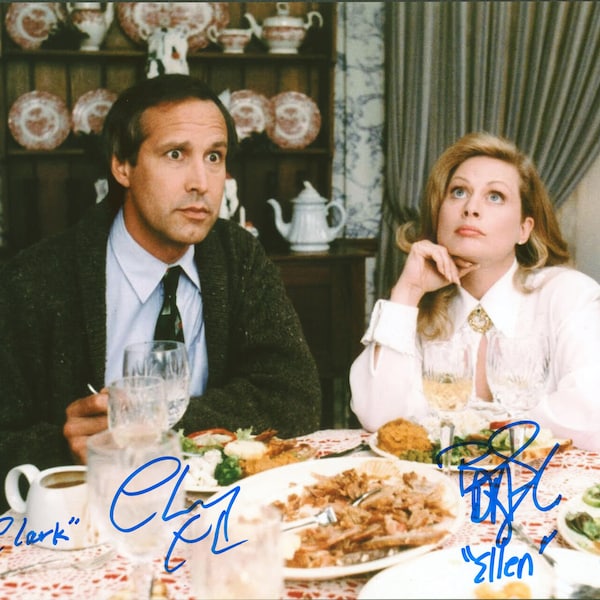 Chevy Chase & Beverly D'Angelo Christmas Vacation Autographed Signed 11x14 Photo Beckett COA