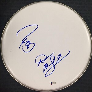 Dean & Robert DeLeo Stone Temple Pilots Autographed Signed Drumhead Beckett COA