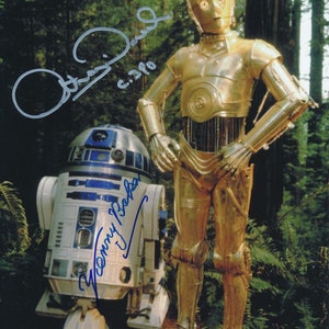 アンソニー・ダニエルズとケニー・ベイカーのサイン入り8x10スターウォーズ写真PSA COA