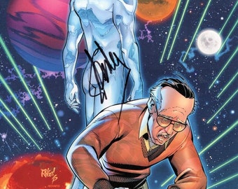 Stan Lee podpisany autografem 11x14 Srebrny Surfer Zdjęcie PSA COA