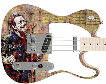 Guitarra Fender ACOA firmada por Bono y U2 con gráficos autografiados