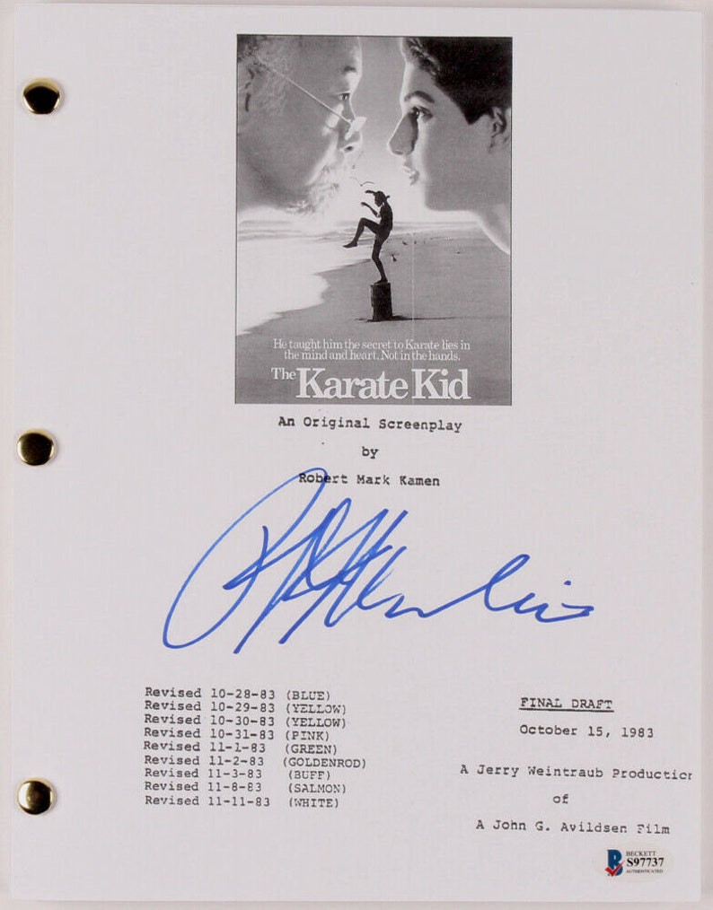 Ralph Macchio Autographed Signed the Karate Kid Movie Script Etsy