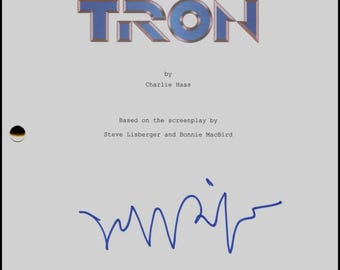 Guion de la película TRON firmado por Jeff Bridges, certificado de autenticidad de JSA.