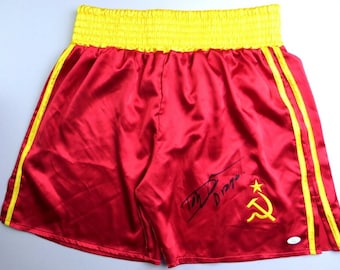 Dolph Lundgren Autographed Signed Rocky IV Drago USSR Boxing Trunks JSA