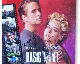 Michael Douglas & Sharon Stone Autographed Signed Basic Instinct Laser Disc Cover JSA COA
