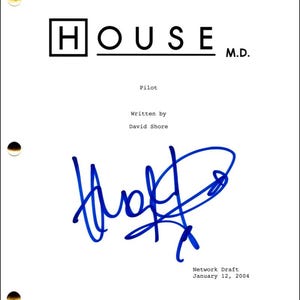 Guión piloto de House MD autografiado por Hugh Laurie (Comentario de la JSA)