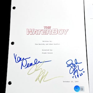 Adam Sandler, Rob Schneider +1 Autographed Signed The Waterboy Movie Script Beckett COA