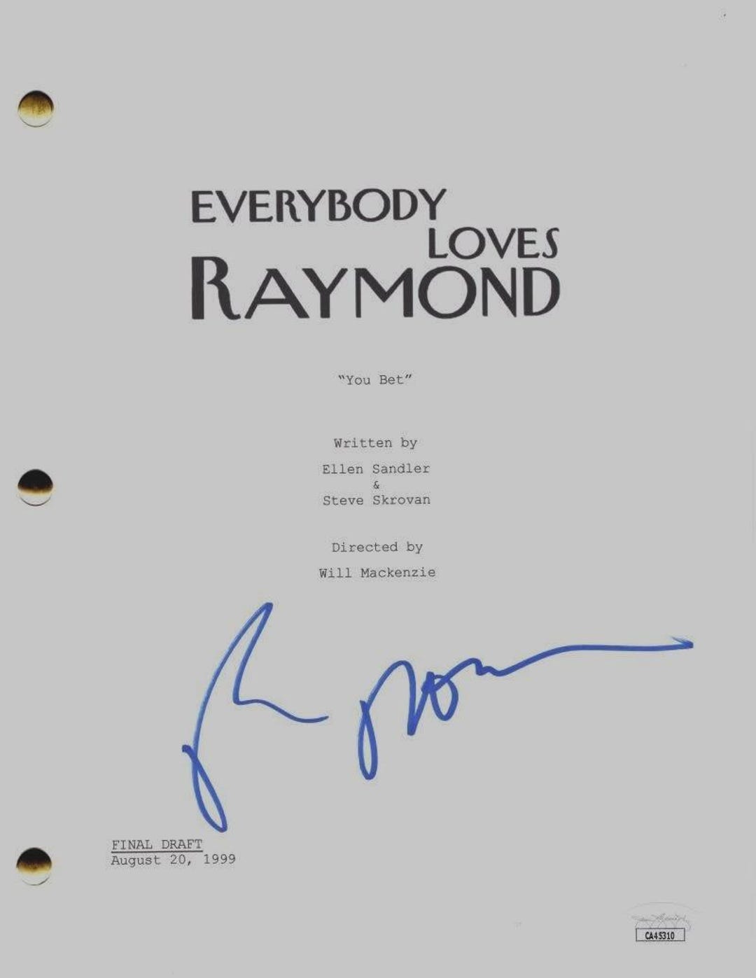 Raymond Script Ray Romano Autographed Signed Everybody Loves Raymond TV Script JSA COA ...