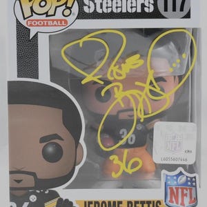Jerome Bettis Signed Autographed Pittsburgh Steelers Funko Pop Figure BECKETT