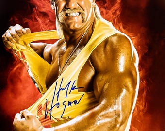 貴重　証明付き　WWE ロック　チャイナ　直筆サイン入り　NEWS week ハルク・ホーガン直筆サイン入り 16x20 WWE レスリング写真
