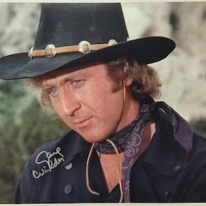 Blazzing Saddles autographié, signé, par Gene Wilder, photo 12 x 18, photo PSA COA
