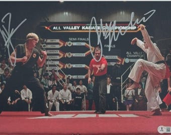 Foto autografada de Karate Kid 11x14 de Ralph Macchio e William Zabka, BECKETT