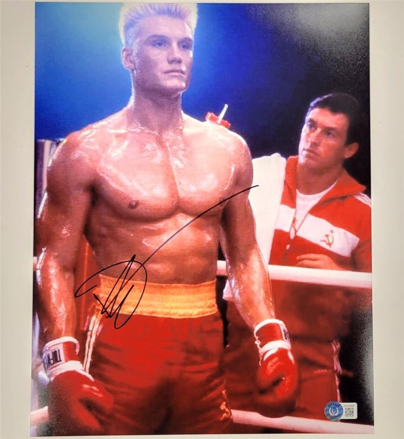 Dolph Lundgren Rocky IV Autographed Signed 11x14 Ivan Drago Photo BECKETT image 1