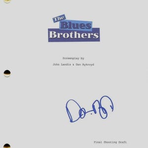 Dan Aykroyd ha autografato la sceneggiatura completa del film The Blues Brothers JSA COA