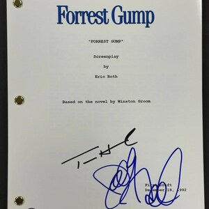 Tom Hanks & Sally Fields gesigneerd ondertekend Forrest Gump-filmscript Beckett COA