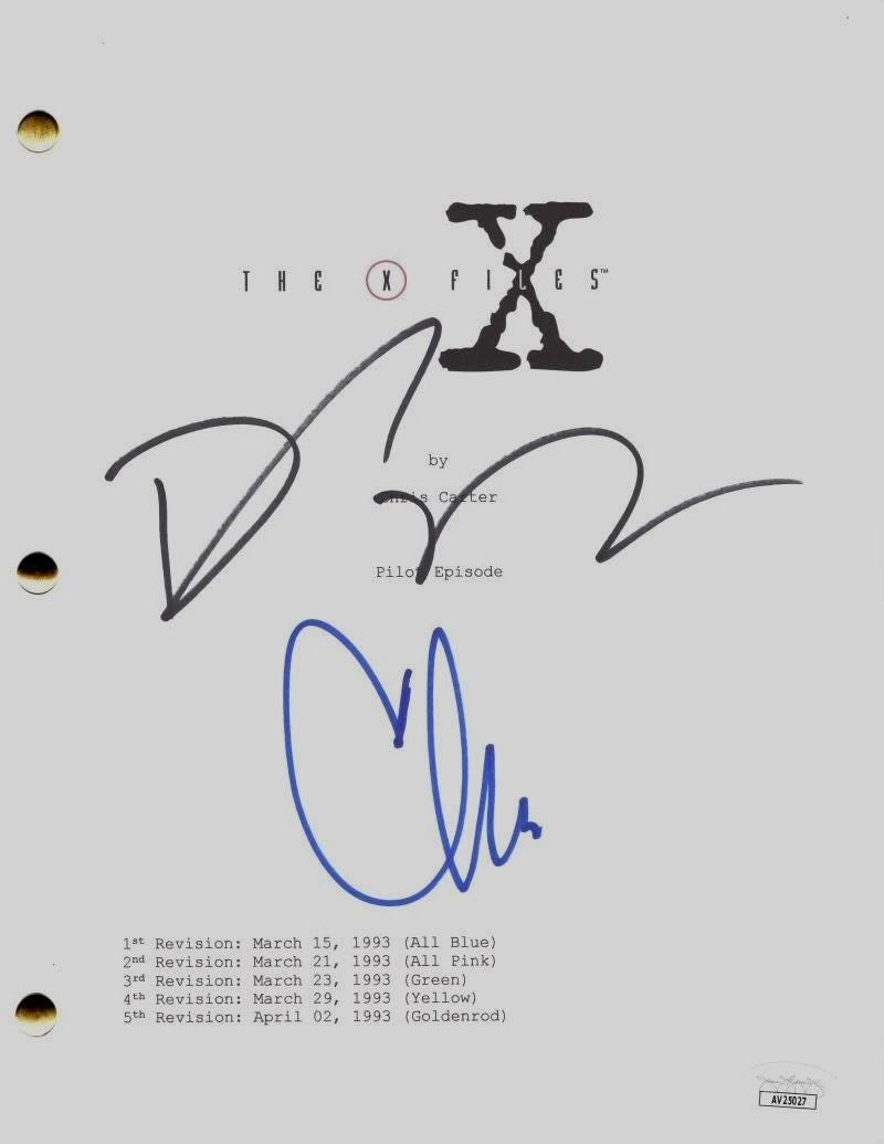 David Duchovny \u0026 Chris Carter Autographed Signed the X-files Pilot Script  JSA COA - Etsy Israel, image size:800x1035