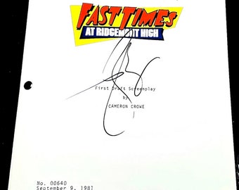 Sean Penn Autographed Signed Fast Times at Ridgemont High Movie Script BECKETT COA