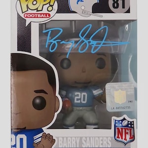Barry Sanders Autographed Signed Detroit Lions Funko Pop Figure COA
