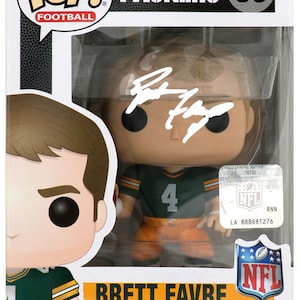 Brett Favre signierte Autogramm Green Bay Packers Funko Pop Figure Schwartz COA