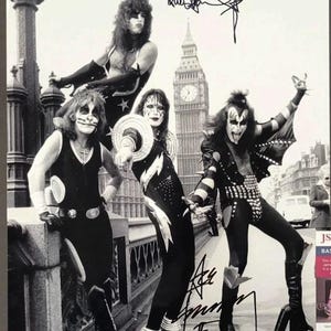 Paul Stanley & Ace Frehley Signed Autographed KISS 12x18 Photo JSA COA