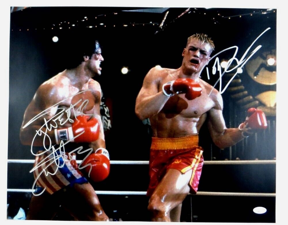 シルベスター・スタローン＆ドルフ・ラングレン 直筆サイン入り 16x20