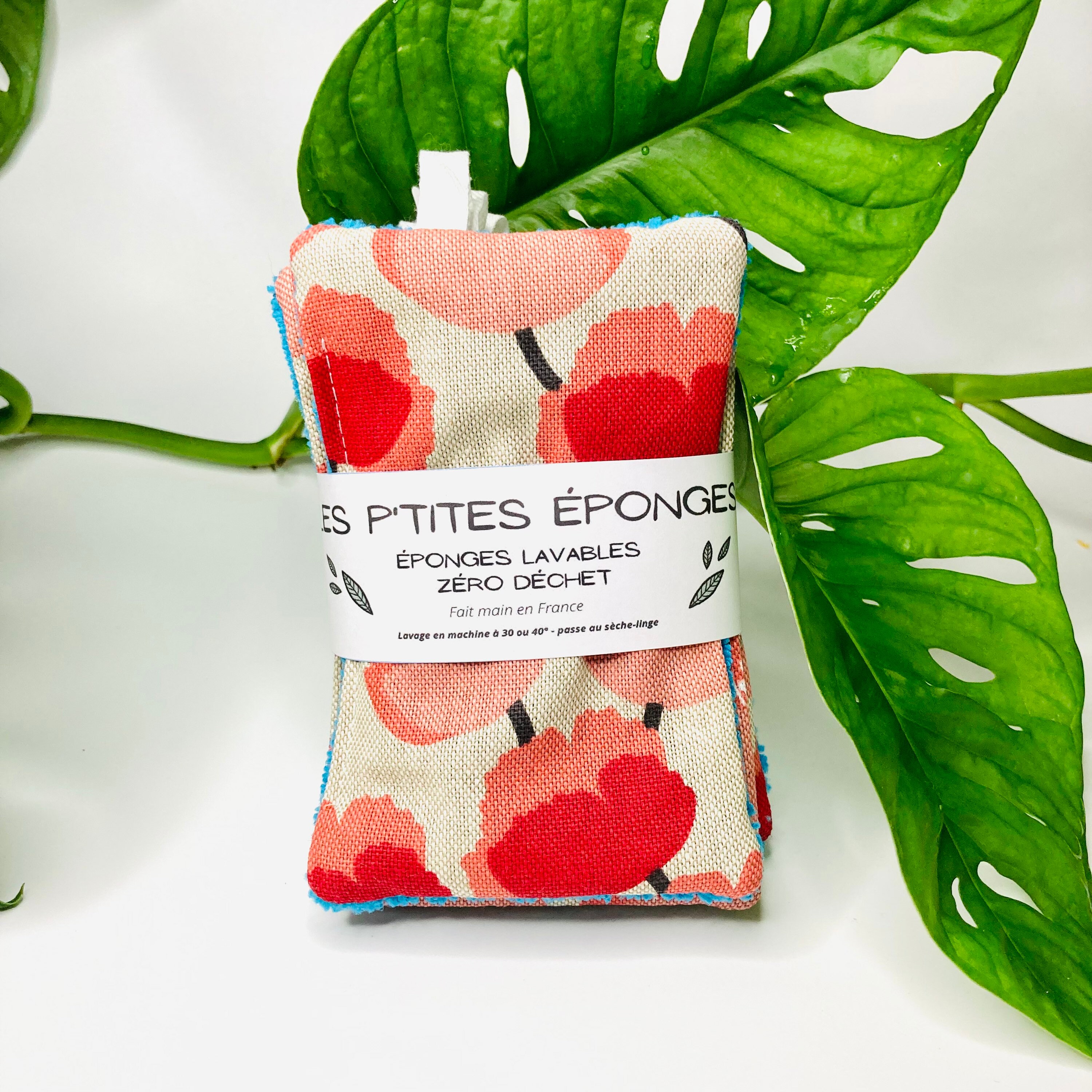 Eponges de Cuisine Lavables en Microfibre et Maillage Grattant, Vendues Par Lot 5 ou 6 Éponges Zéro 