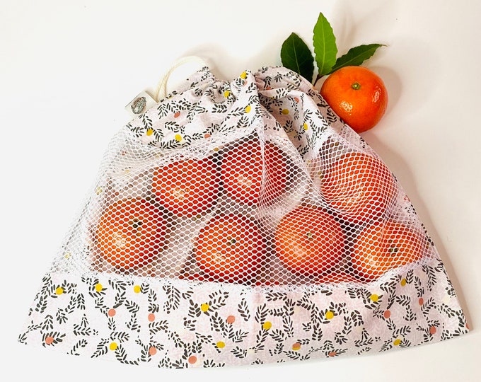 Bulk cloth net bag for transporting and storing fruits and vegetables