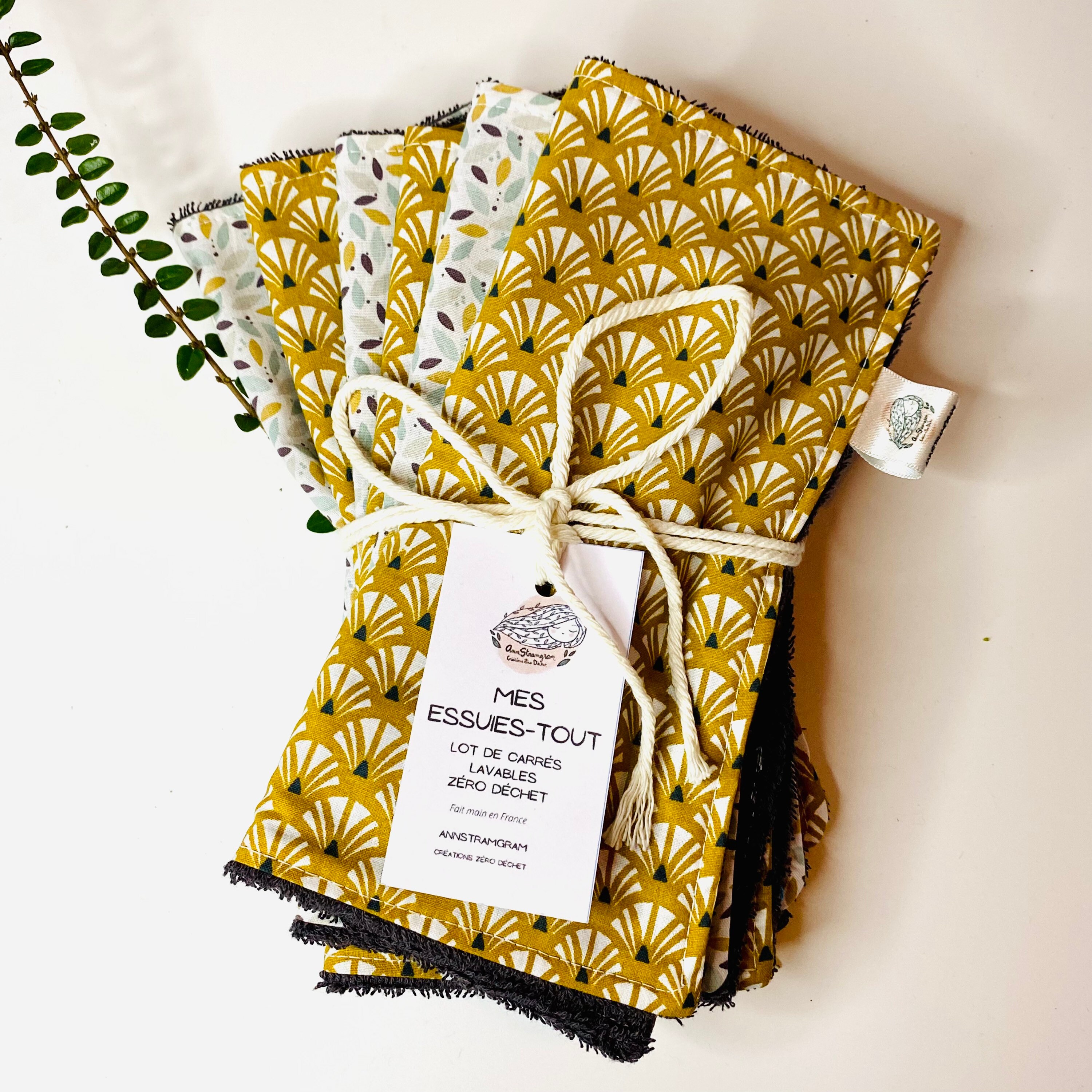 Essuie-Tout Lavable en Tissu Vendu Par Lot de 6 ou 9 Feuilles Absorbantes