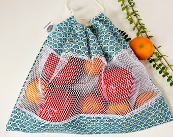 Fabric mesh bulk bag for transporting and storing fruits and vegetables