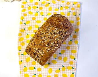 Fabric bread bag for transporting and storing bread or sliced bread