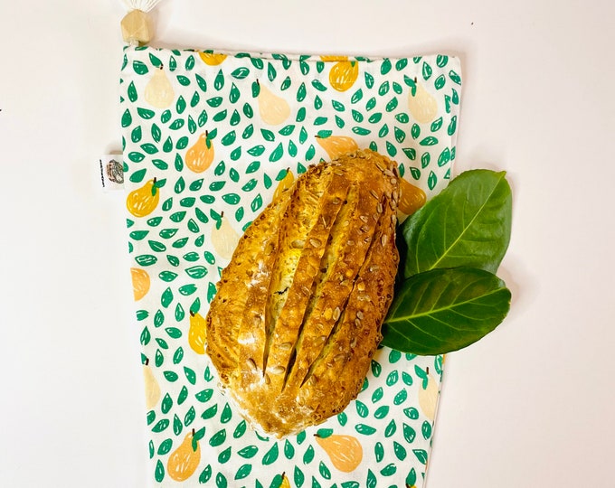 Cloth bread bag for transporting and preserving bread or sliced bread