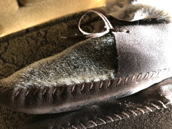 Vintage handmade Animal skin/fur leather Moccasin… - image 7