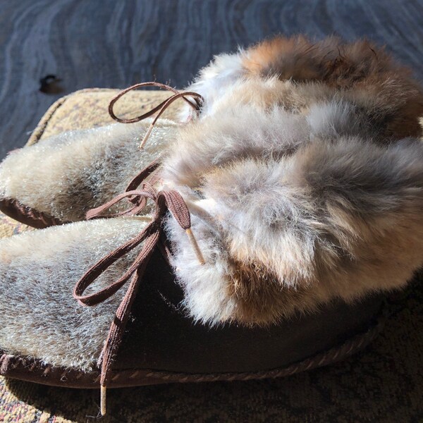 Frosted Leaf Spirit Tan Leather Mottled Fur Moccasin main image 1