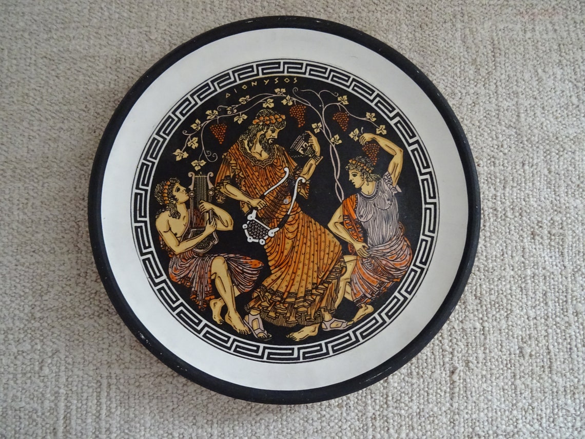 SMALL GREEK WALL Plate 6.5 Vintage Ceramic Wall Hanging Etsy