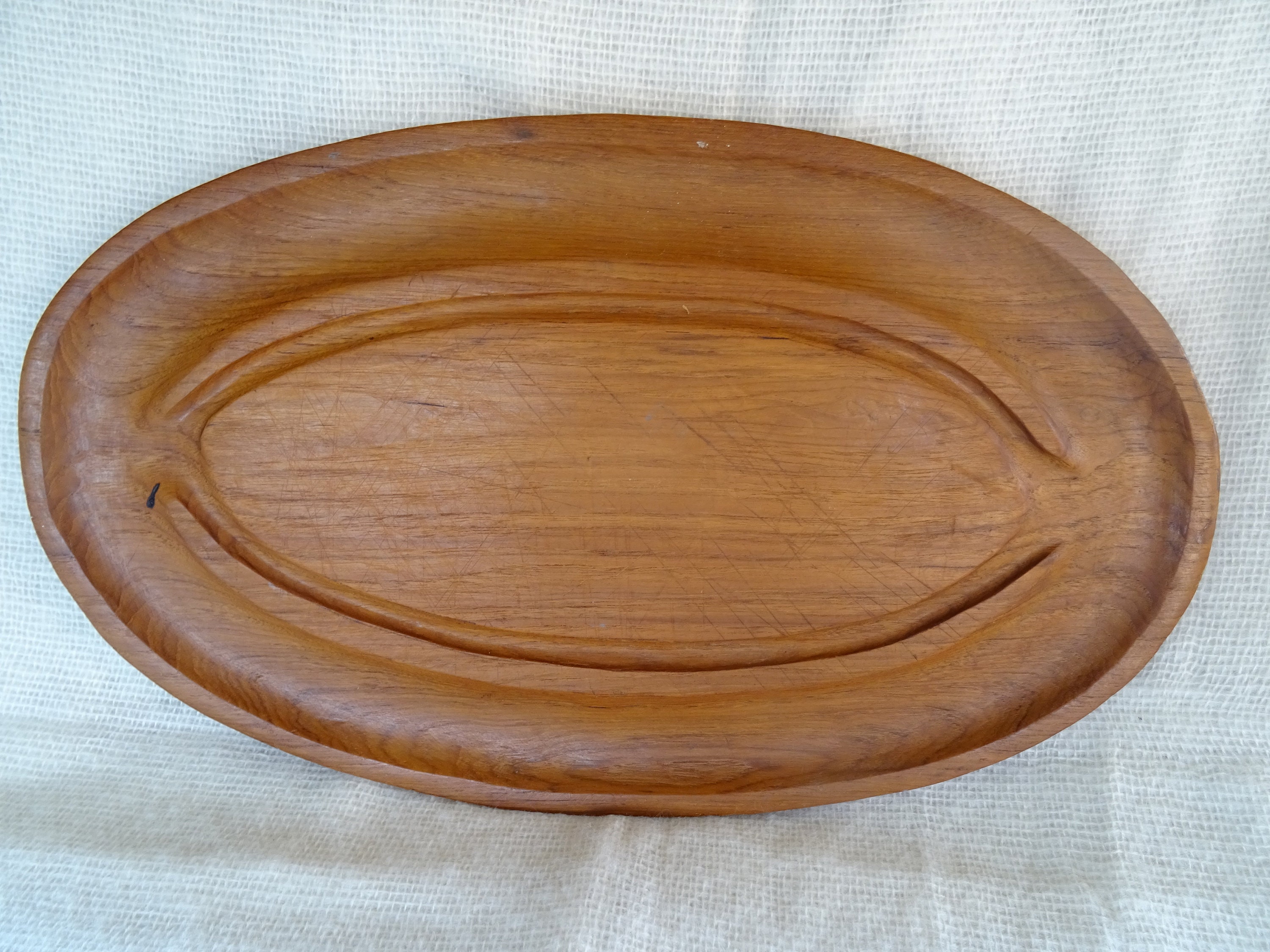 OVAL WOODEN BOWL 19 2/3 Vintage Long Serving Tray Etsy UK