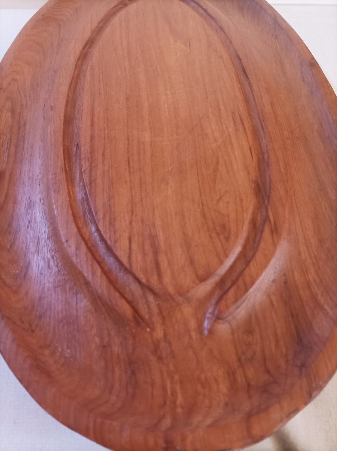 OVAL WOODEN BOWL 19 2/3 Vintage Long Serving Tray Etsy UK