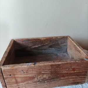 OPEN Wooden Box 9&quot; X 13&quot; Handmade Craftsmanship Shabby Chic Farmhouse Rustic Primitive Box Organic Tray Planter Bowl Bucket Drawer