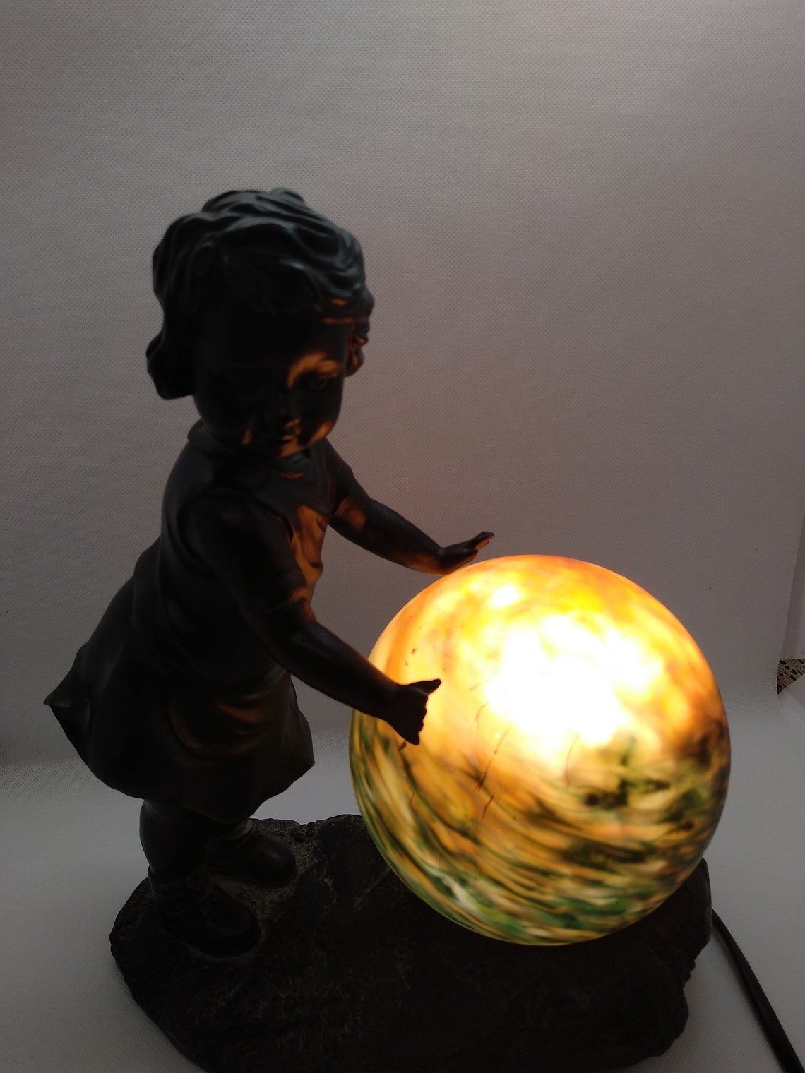 GIRL FIGURINE LAMP 10 Baby Girl Little Angel Desk Etsy