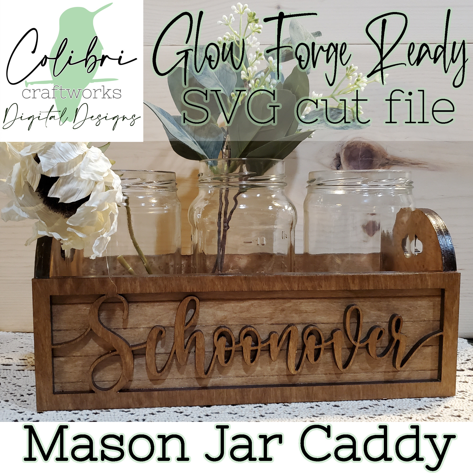 Rustic Mason Jar Caddy Digital Cut File (no Font/wording Included ...