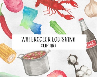 Louisiana Illustrations - digital printable clipart - 300 dpi PNG, transparent background