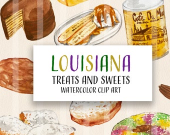 Louisiana Sweets and Treats Illustrations - digital printable clipart - 300 dpi PNG, transparent background