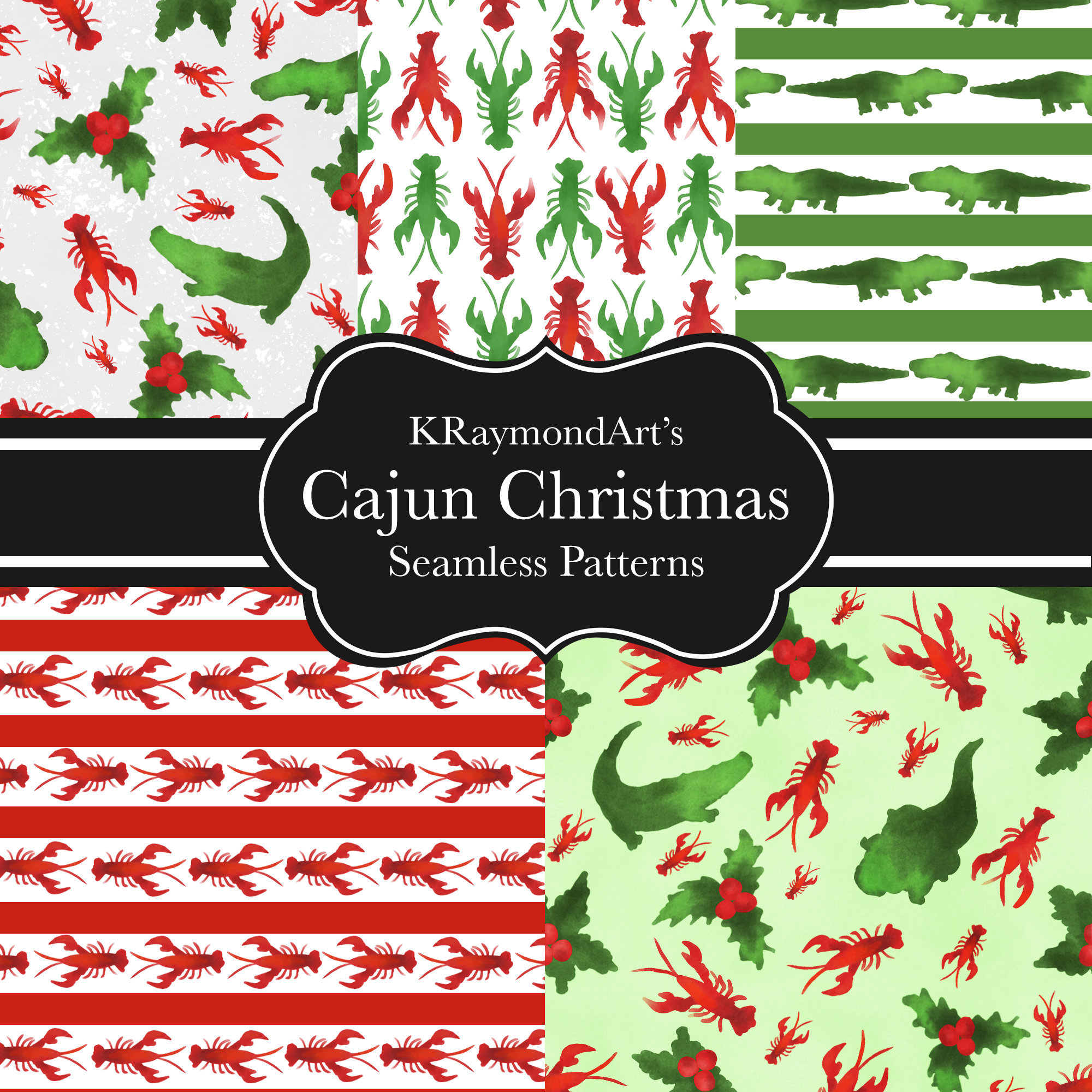 louisiana-cajun-christmas-seamless-pattern-elements-digital-paper-300-dpi-clip-art-image-files-etsy