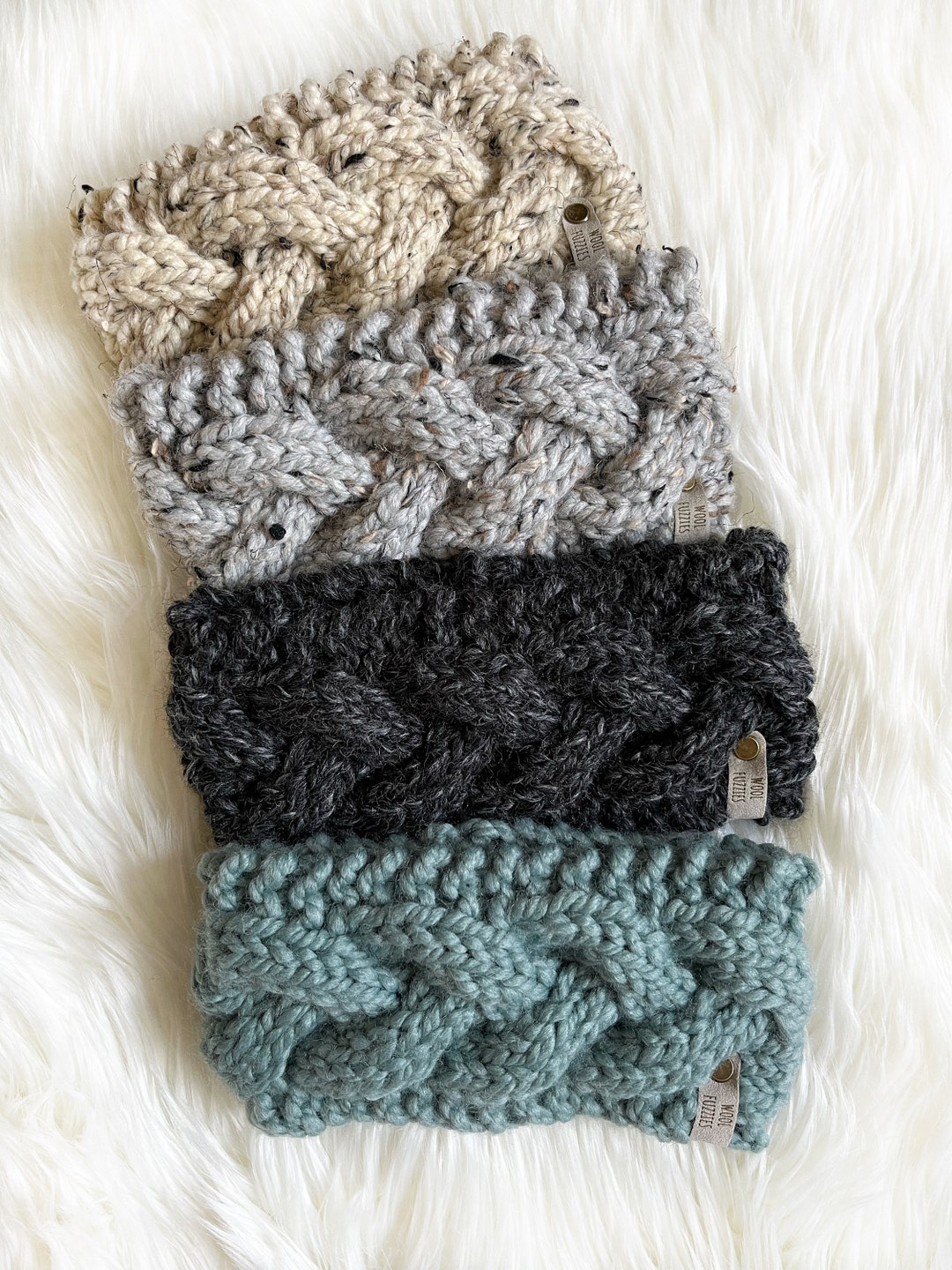 Chunky Cable Knit Headband Braided Crown Headband Womens Winter 