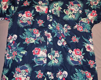 Camisa abotonada Baby Yoda de Star Wars, talla mediana