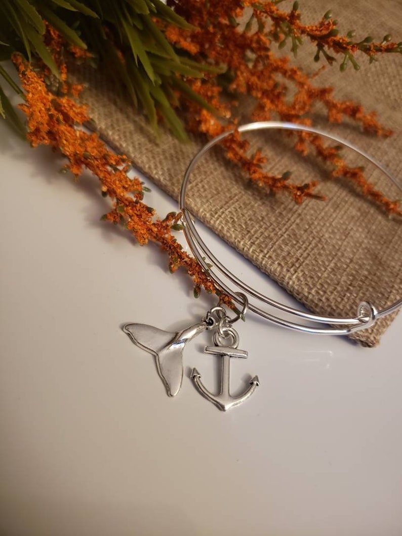 Double Charm Anchor Bangle